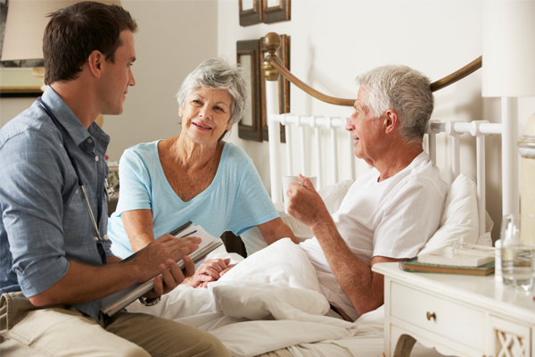 doctor talking with patients